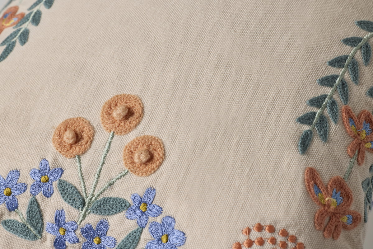 Rifle Paper Co. x Loloi Willow Border Pillow, Decorative Pillow, 22" length x 22" width View 3