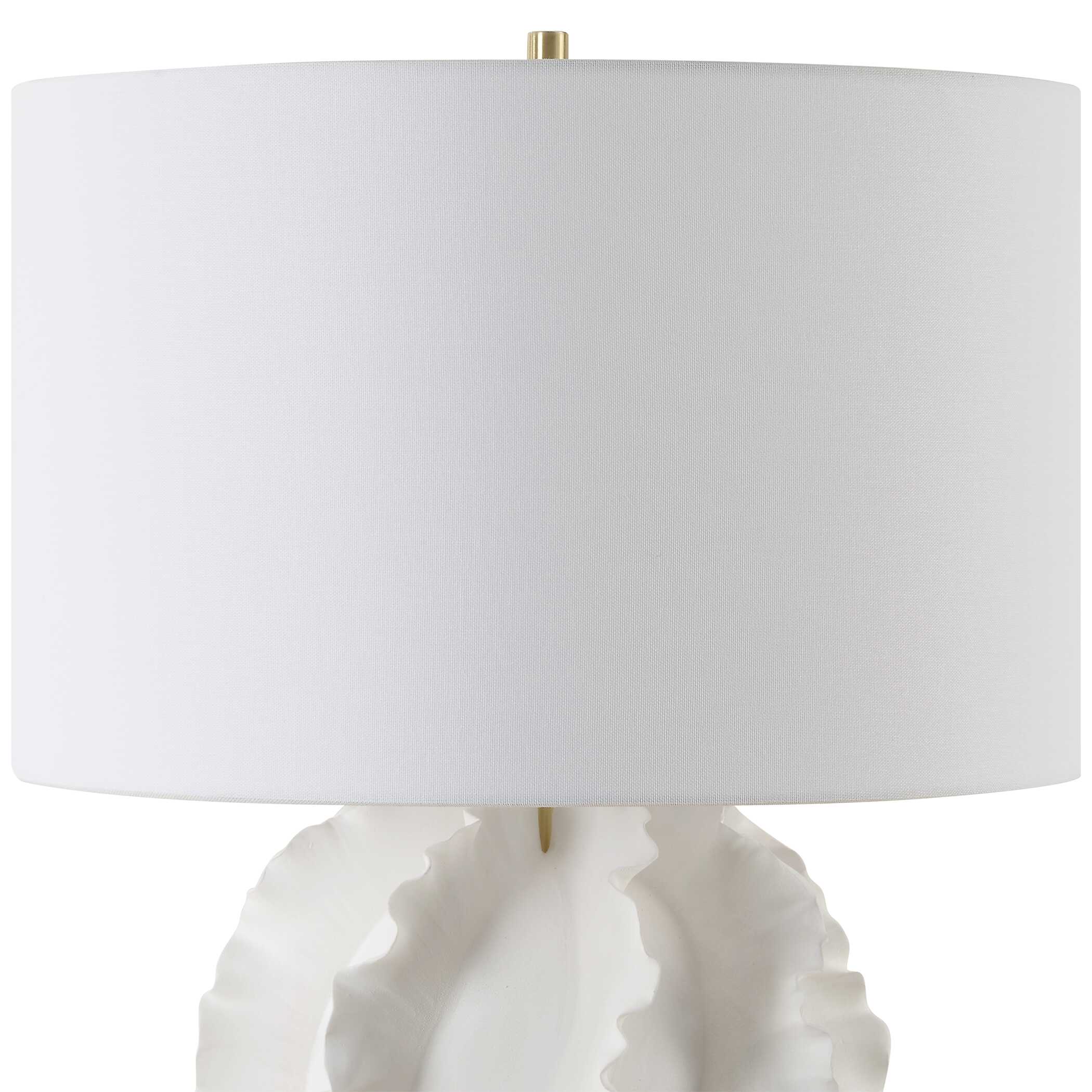 Saylor White Table Lamp, by Uttermost, 19" width x 27.5" height x 19" depth View 6