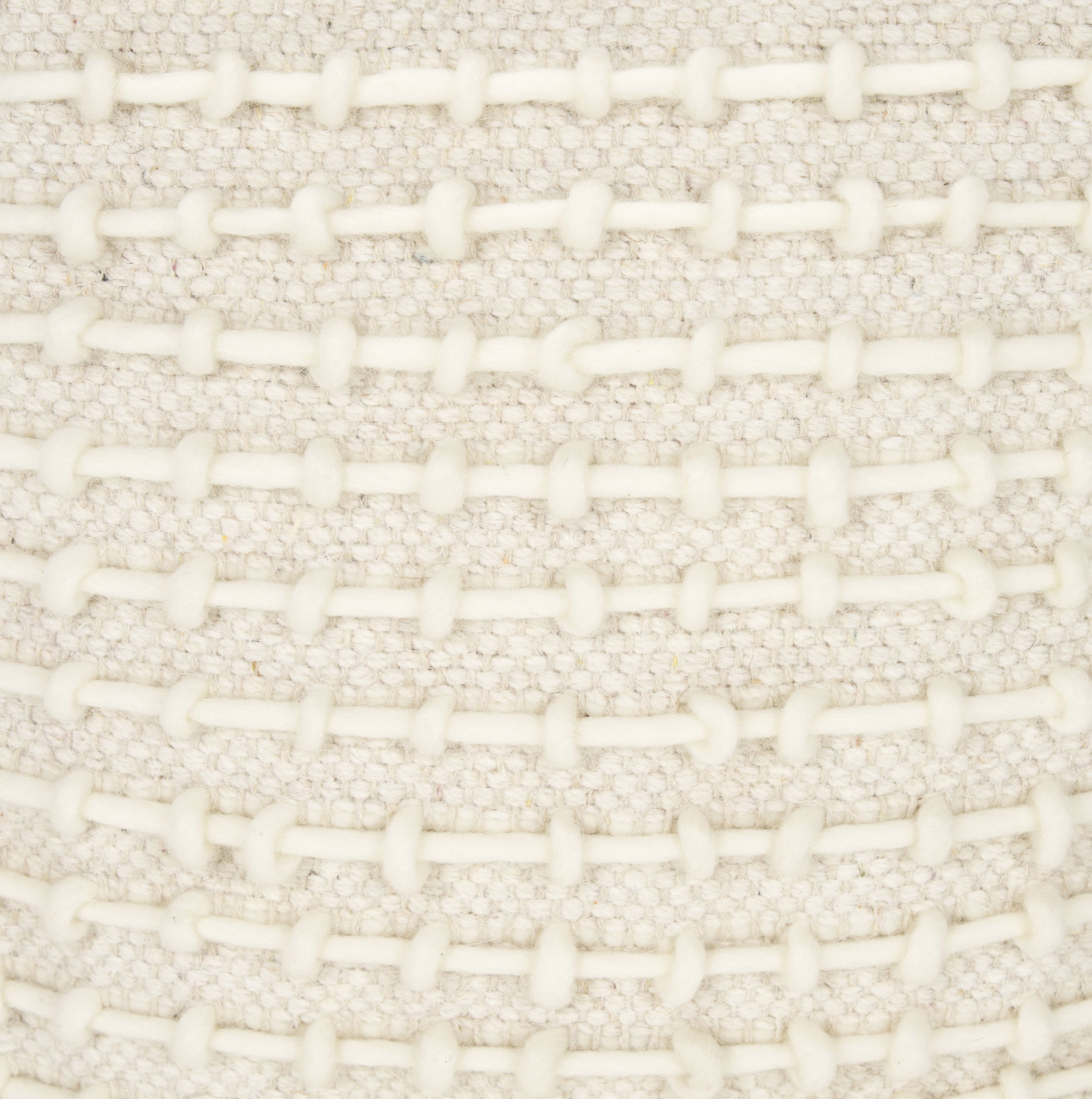 Sakaye Beige with Cream Stitched Patterned Pouf, Ottoman by Mercana, 16" length x 16" width x 16" height View 9