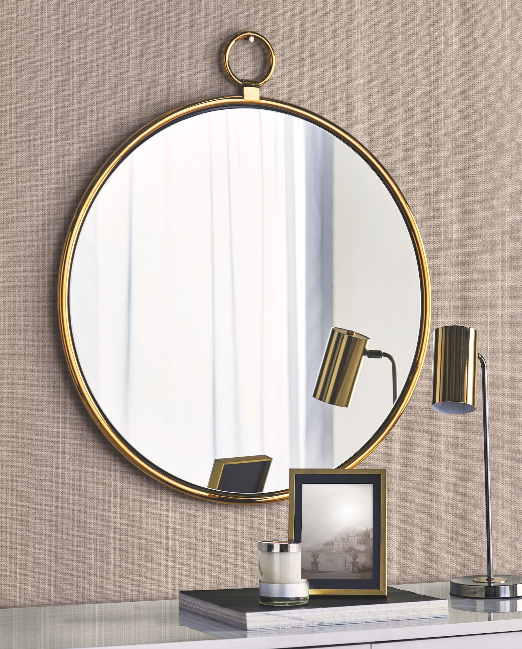 Double Basket Weave Beige Wallpaper large image 