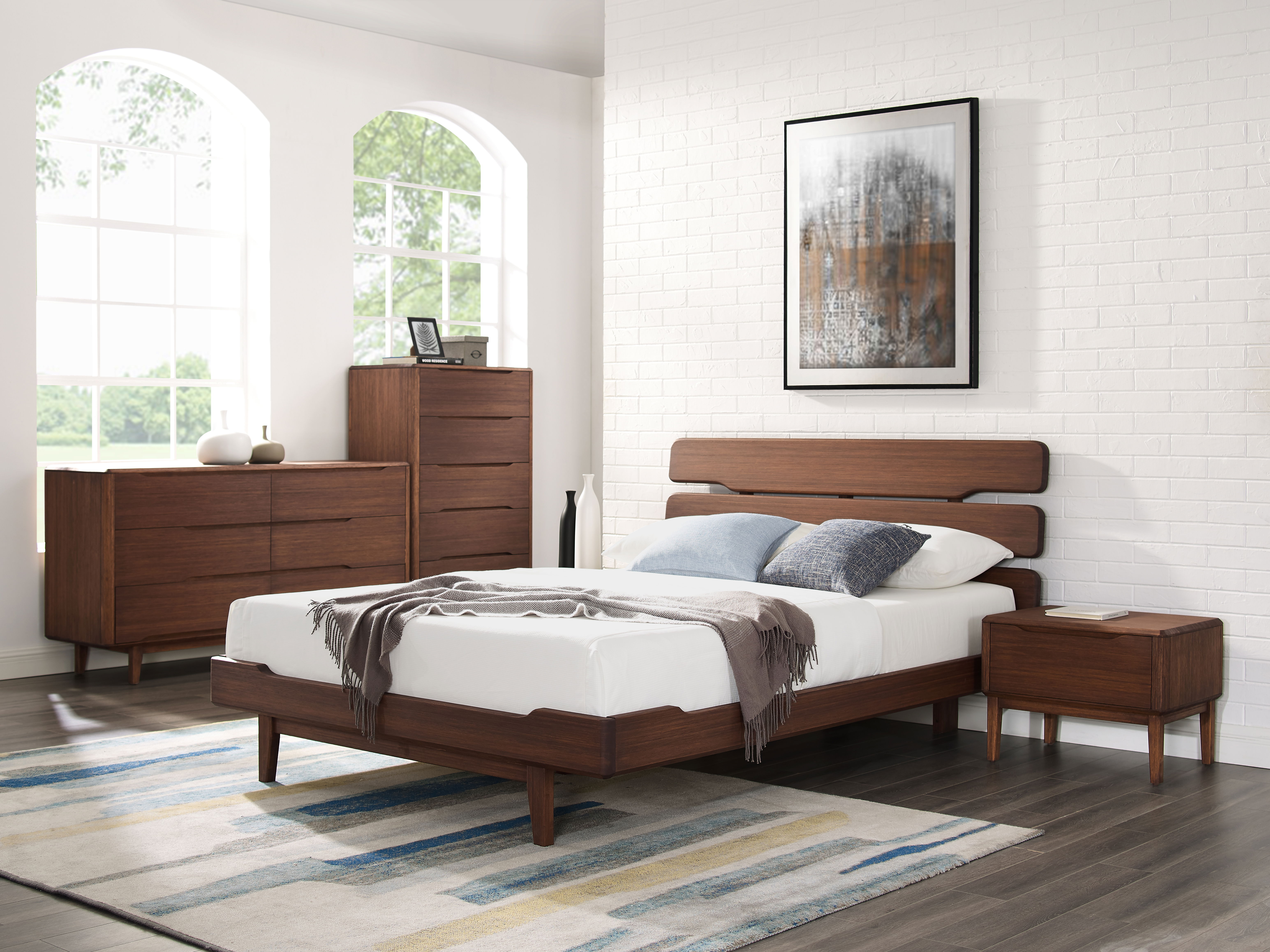 Currant Five Drawer High Chest, Oiled Walnut large image 