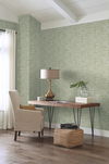 Papyrus Weave Green Peel & Stick Wallpaper thumbnail 1