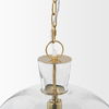 Sadah Large Clear Blown Glass with Gold Metal Pendant Light, by Mercana, 15.25" length x 15.25" width x 20.25" height thumbnail 6