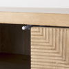 Cairo 78x19 Brown Solid Wood Black Metal Base 4 Door Cabinet Sideboard thumbnail 8