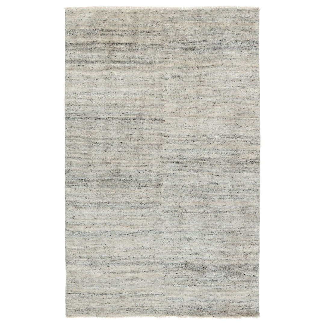 Jaipur Living Origin SAG12 Handknotted Solid White and Gray Runner Rug (3'x12') large image 
