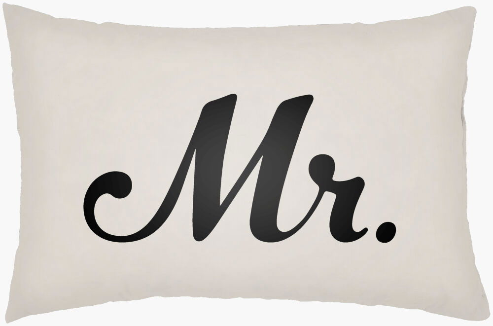 Mr & Mrs Lumbar Pillow, Decorative Pillow by Surya, 14" length x 22" width