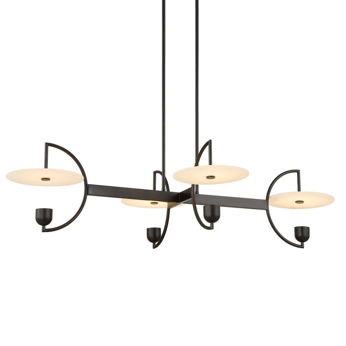Kyoto 4 Light Linear LED Chandelier, Pendant by Uttermost, 48.25" width x 12" height x 29.75" depth View 6