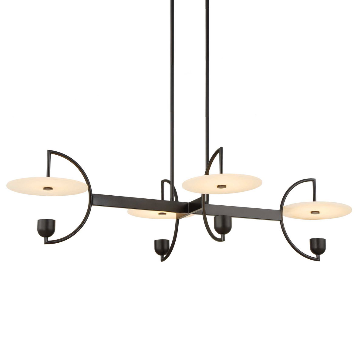 Kyoto 4 Light Linear LED Chandelier, Pendant by Uttermost, 48.25" width x 12" height x 29.75" depth View 6