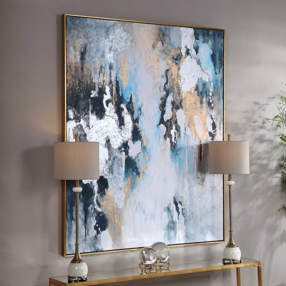 Stormy Seas Hand Painted Canvas, Art by Uttermost, 51" width x 61" height x 1.7" depth View 7