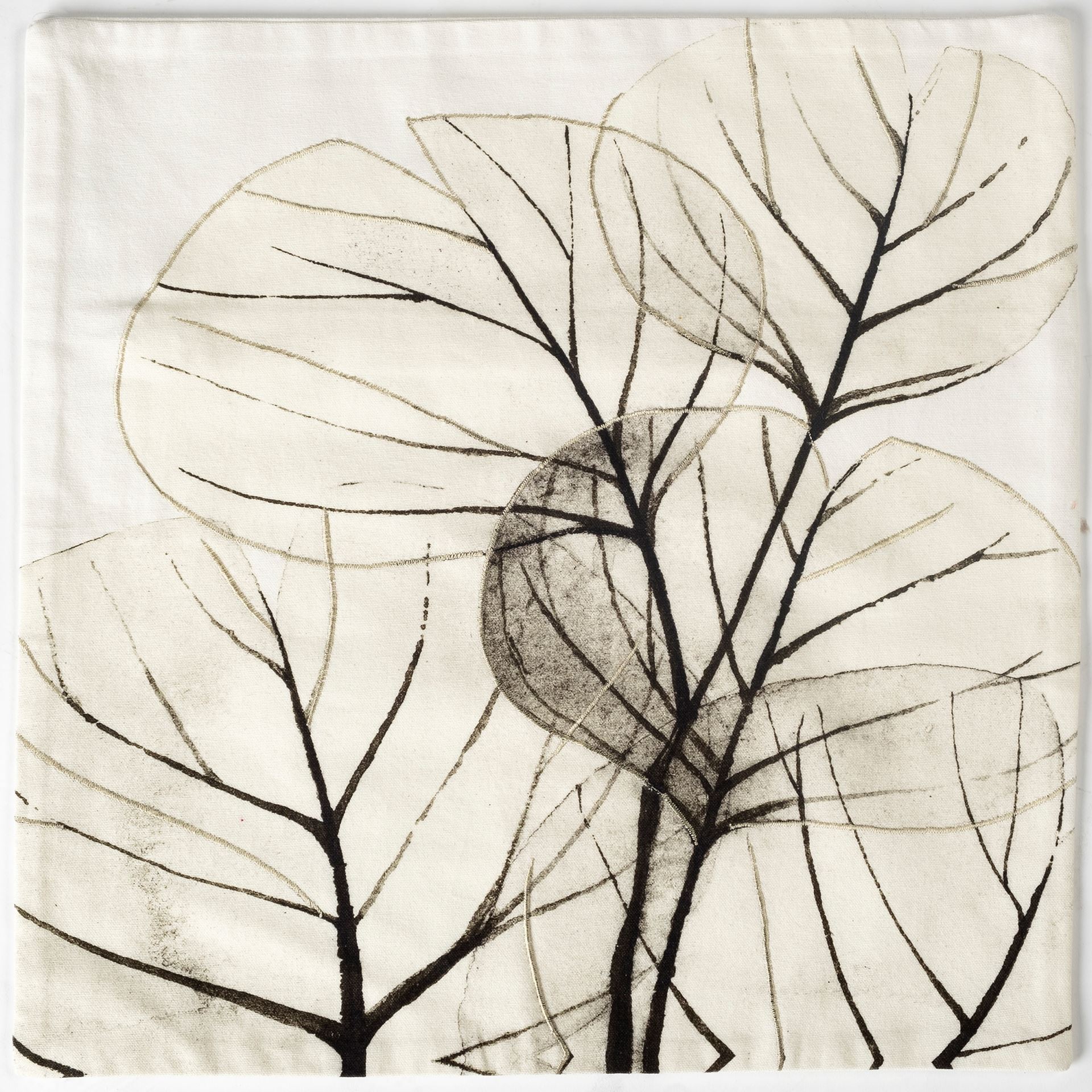 Edge of Twilight 18 x 18 Leaf Pattern Decorative Pillow Cover, by Mercana, 18.11" length x 18.11" width x 0.2" height View 2