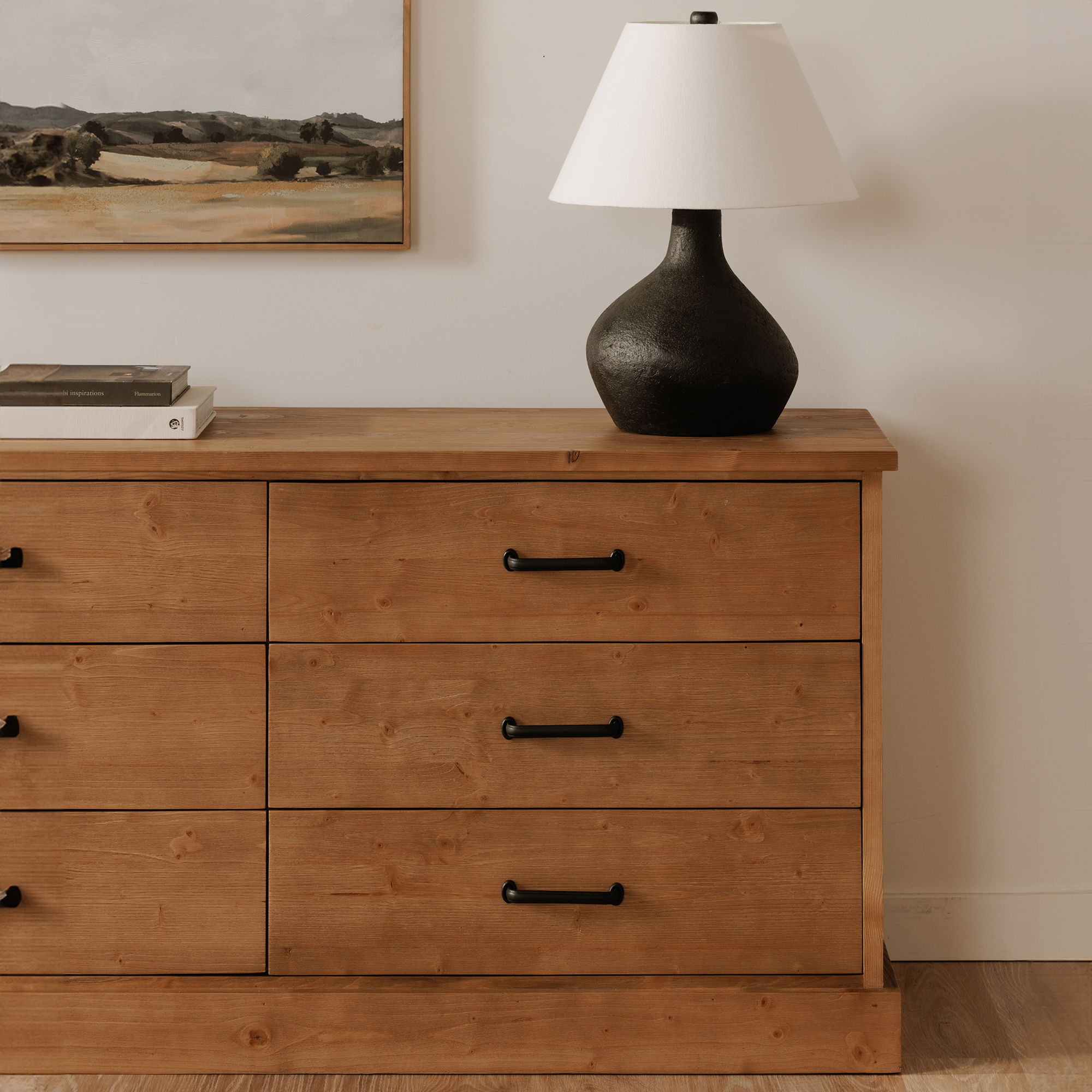 Tade 6 Drawer Dresser Honey Pine large image 