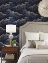 Moonlight Pearls Navy Wallpaper, by York Wall, 27' length x 2'3" width x 0.02" depth thumbnail 2