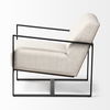Stamford Light Beige Upholstered Seat with Wood Back, Metal Frame Accent Chair thumbnail 8