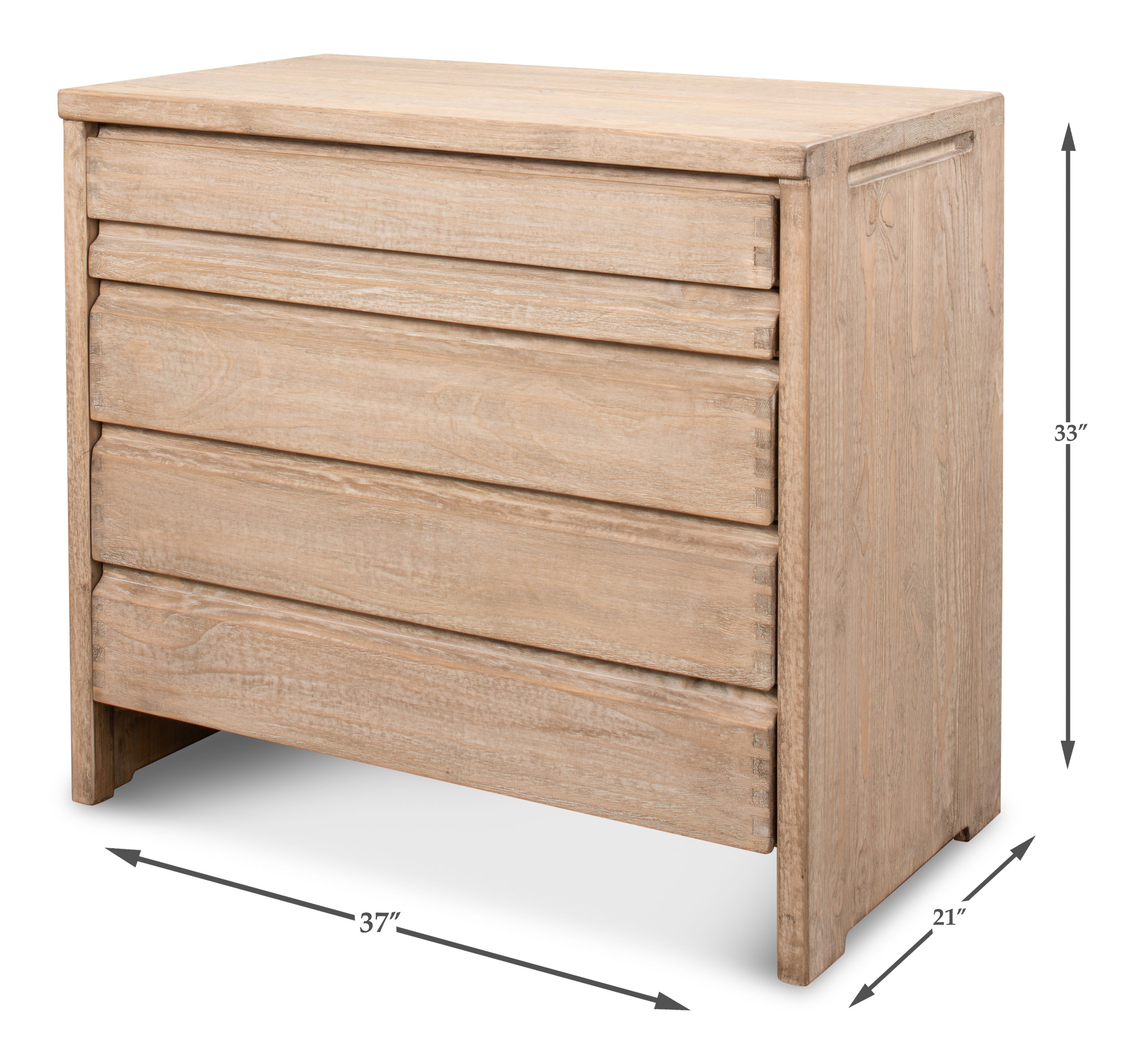 Xander Five Drawer Commode, Cabinets & Chest by Sarreid, 37" length x 21" width x 33" height View 9