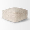 Khloe Large Cream Pouf, Ottoman by Mercana, 36" length x 36" width x 17" height thumbnail 6