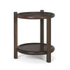 Romi Dark Brown Wood with Bottom Shelf Round Accent Table thumbnail 0