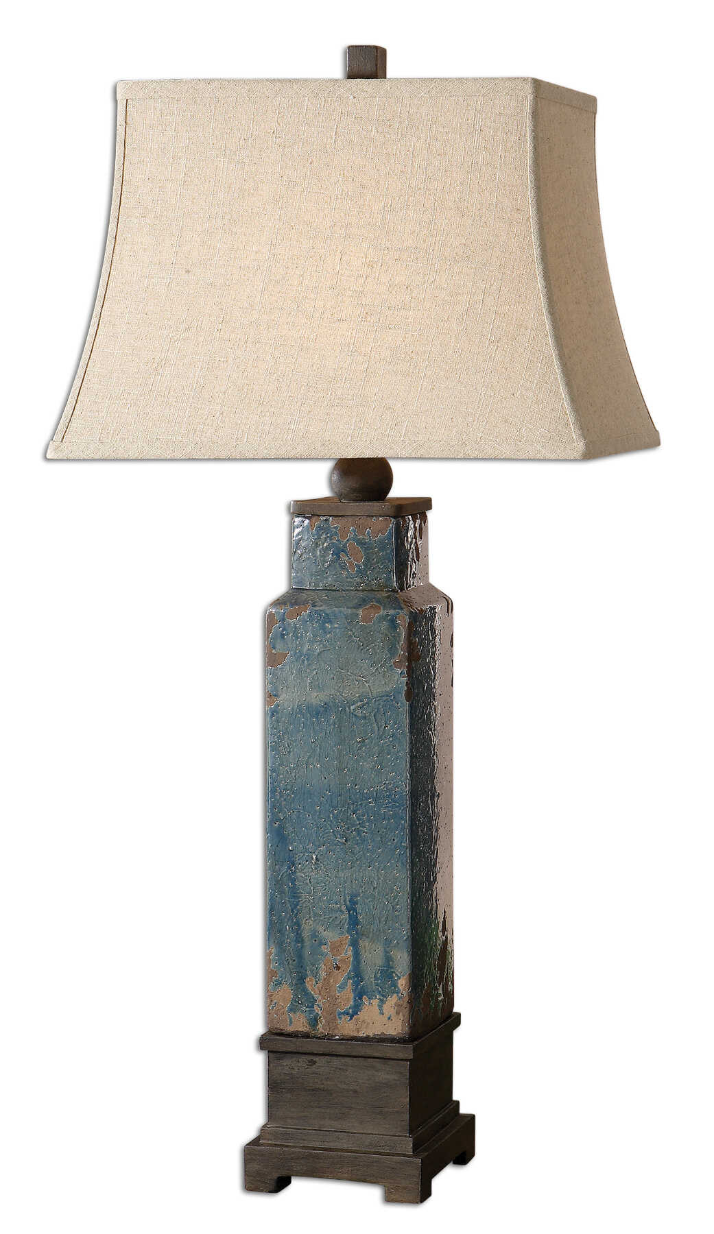 Soprana Blue Table Lamp, by Uttermost, 18" width x 36" height x 12" depth View 1