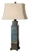 Soprana Blue Table Lamp, by Uttermost, 18" width x 36" height x 12" depth thumbnail 1