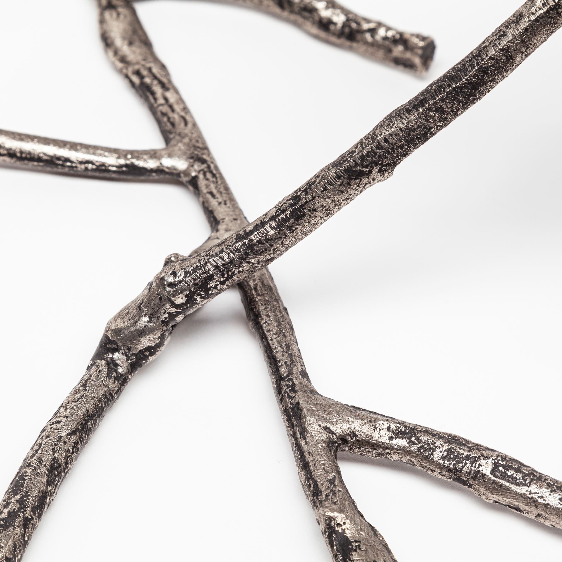 Vine I Distressed Silver Metal Creeper Five Candle Table Candle Holder, Candles & Candle Holder by Mercana, 30" length x 12" width x 9" height View 5