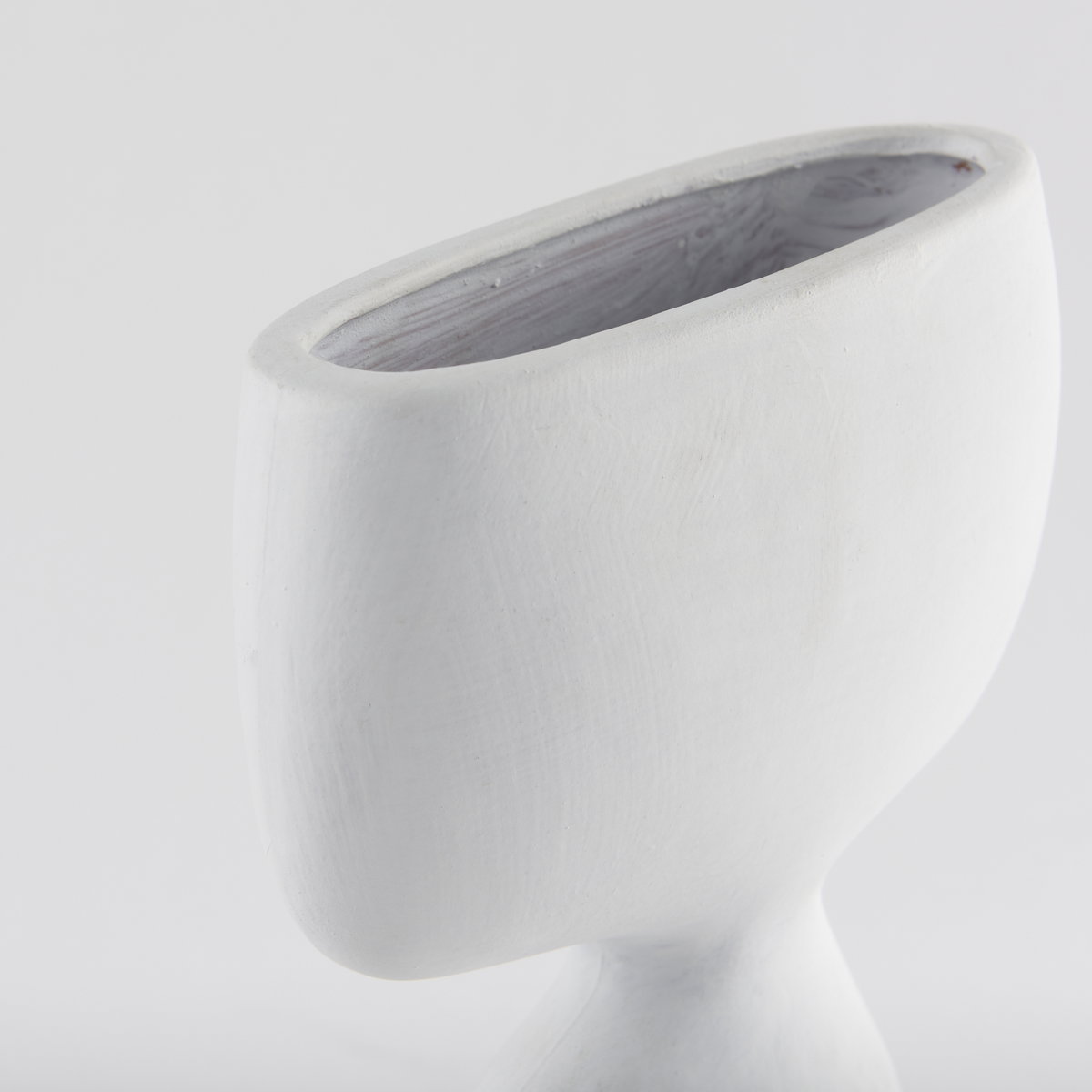 Tatum 11.6H Sculptural White Ceramic Vase, by Mercana, 5.91" length x 2.17" width x 11.61" height View 7