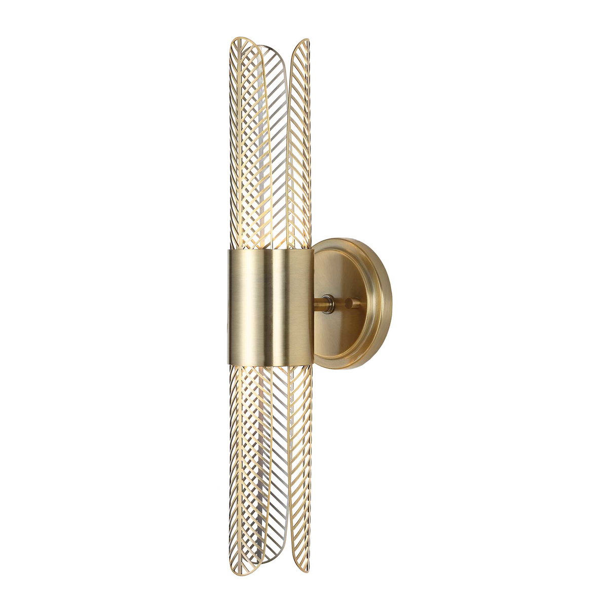 Cret 2 Light LED Brass Sconce, by Uttermost, 4.75" width x 1'6.25" height x 5.12" depth View 1
