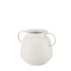 Treva Small White with Black Speckles Metal Vase, by Mercana, 9.45" length x 7.09" width x 7.09" height thumbnail 1