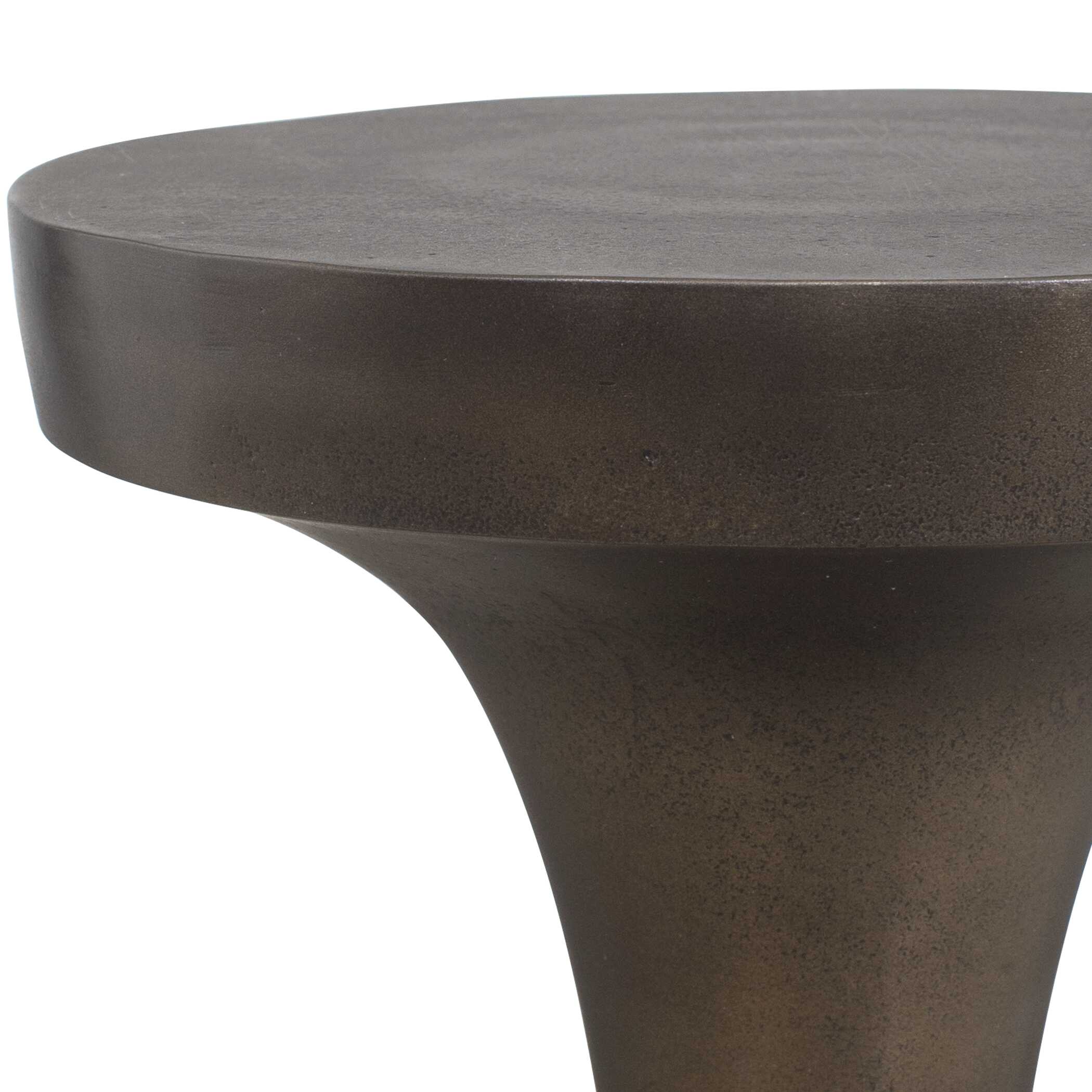Miko Indoor-Outdoor Bronze Drink Table, Furniture by Uttermost, 10" width x 24" height x 10" depth View 4