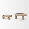 Virve Round Light Brown Wood with Gray Wash Wooden Trays thumbnail 2