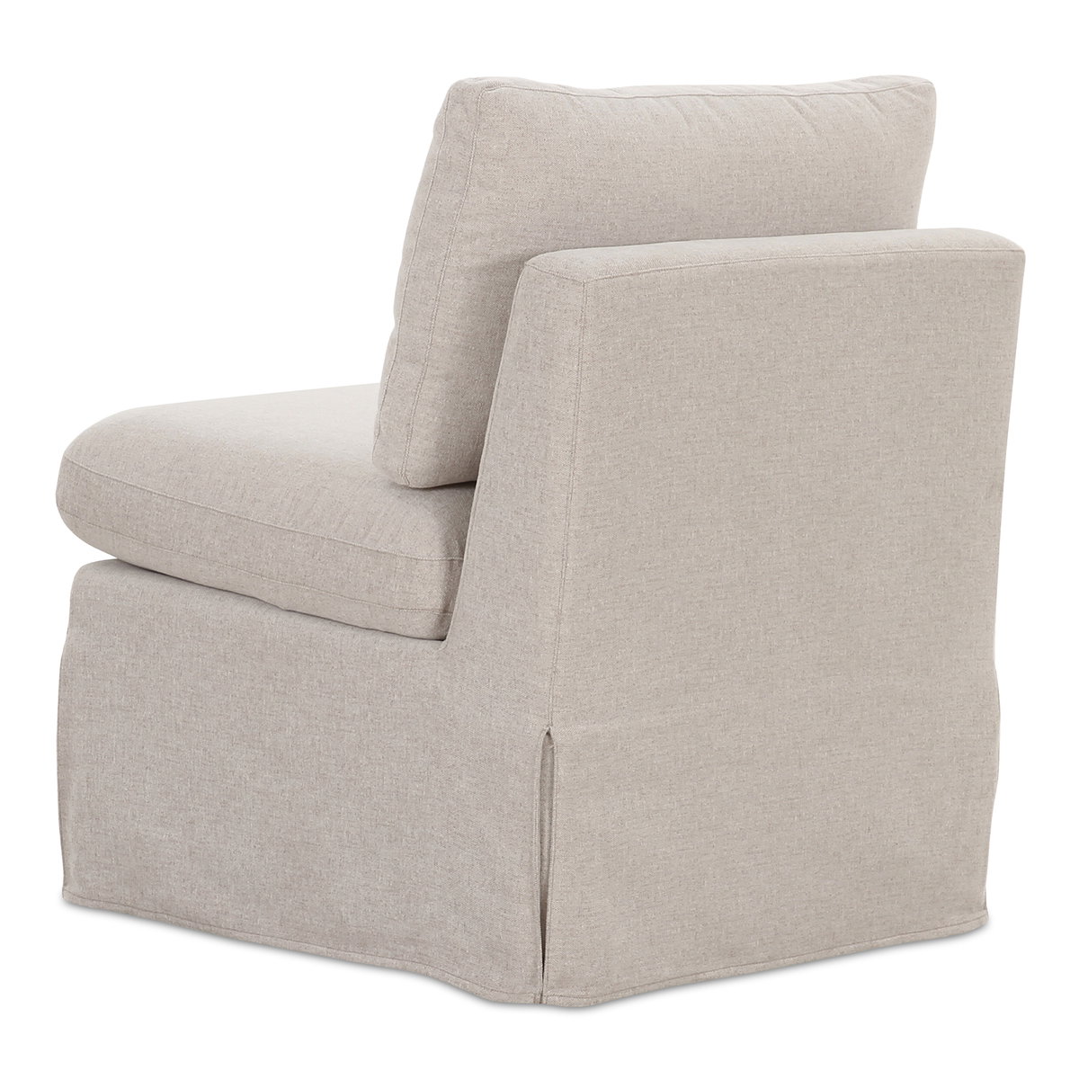 Fable Slipcover Dining Slipper Chair Beige, Accent Chair by Moe's Home, 25.5" width x 31.75" height x 28.5" depth View 2