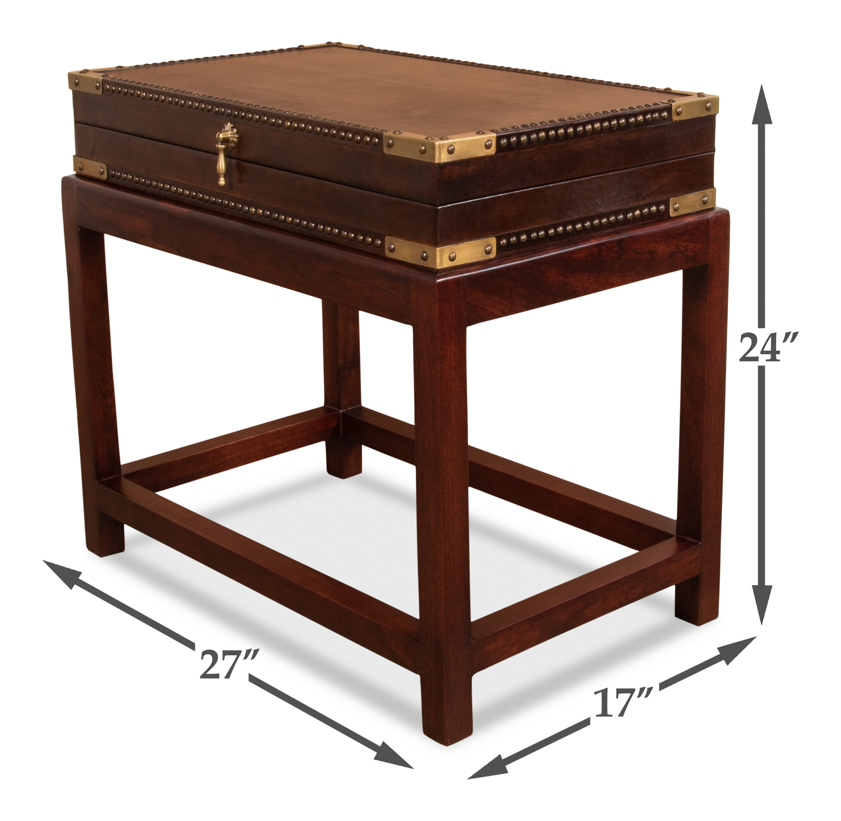 Winchester Box On Stand, Side & End Table by Sarreid, 27" length x 17" width x 24" height View 12