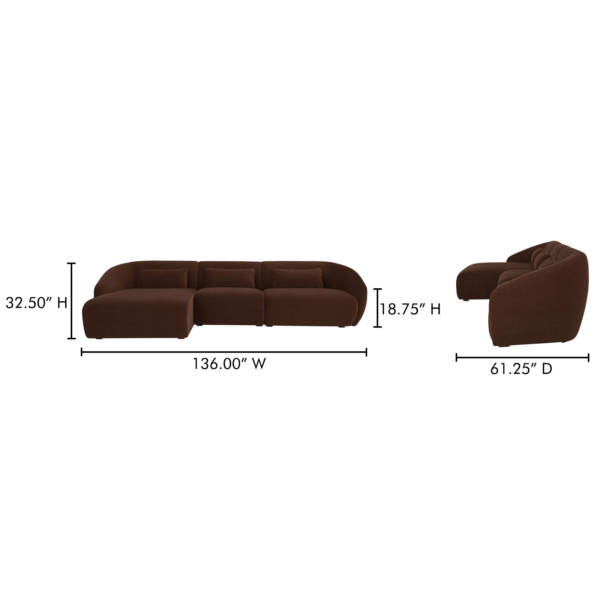 Amelia Lounge Modular Left Sectional Chestnut large image 