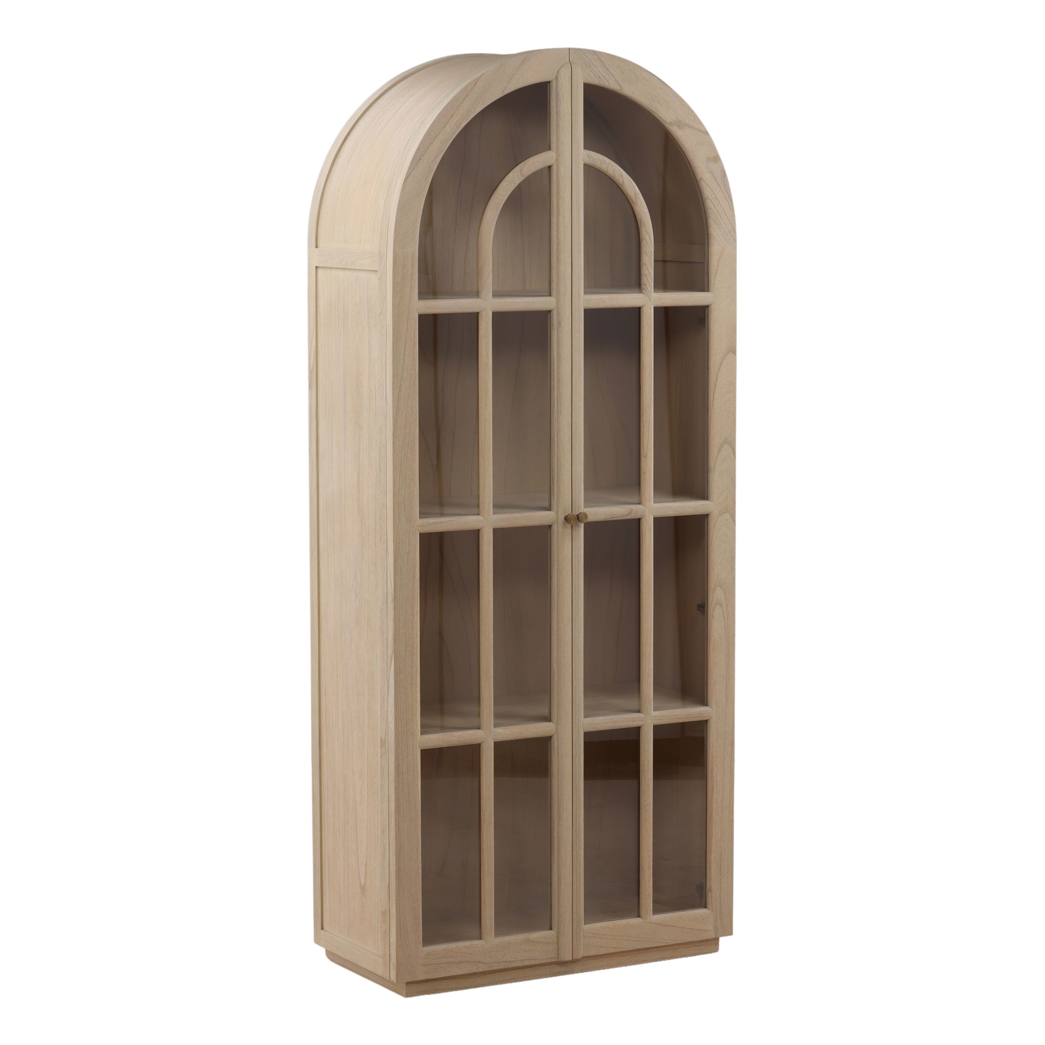 Freyja Cabinet Light Natural, Cabinets & Sideboard by Dovetail, 34.65" width x 82" height x 16.54" depth View 1