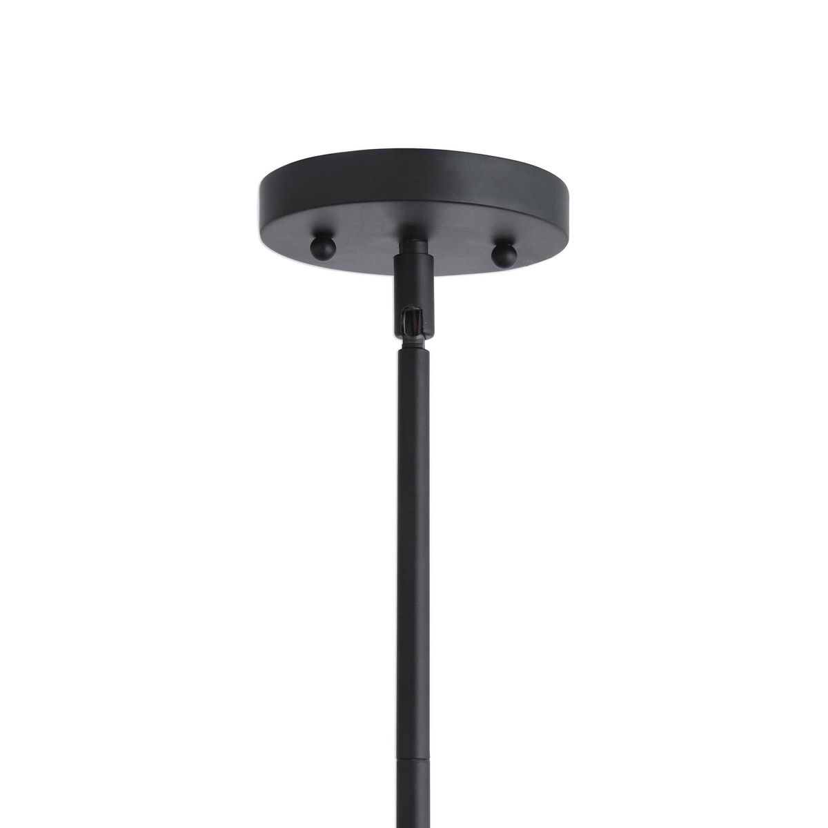 Thales Black Geometric 3 Light Pendant, by Uttermost, 22" width x 13" height x 22" depth View 6