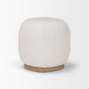 Siren Cream Fabric with Light Brown Wood Round Accent Stool thumbnail 5