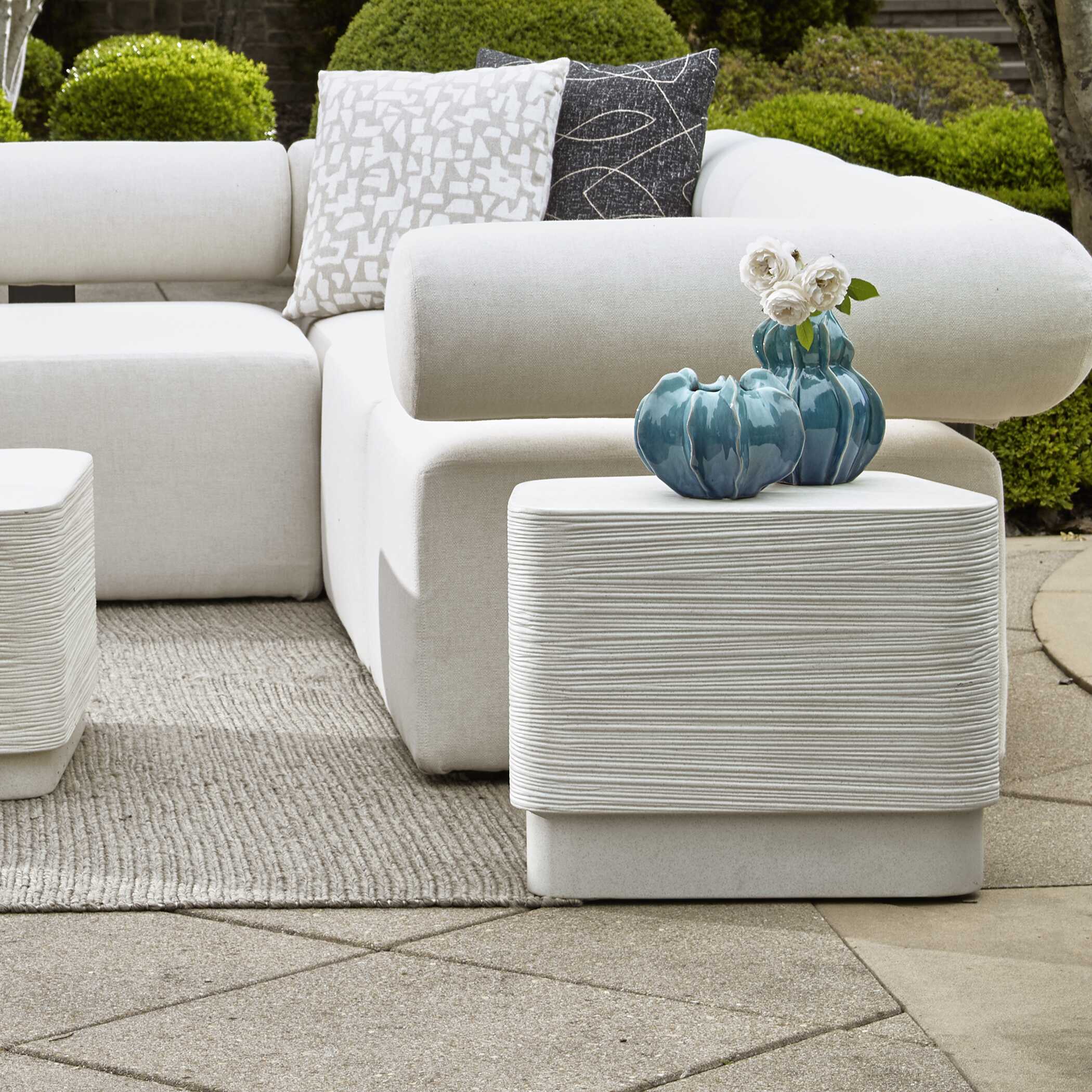 Saltwater Concrete Side Table, Furniture by Uttermost, 22" width x 17.75" height x 14.25" depth View 4