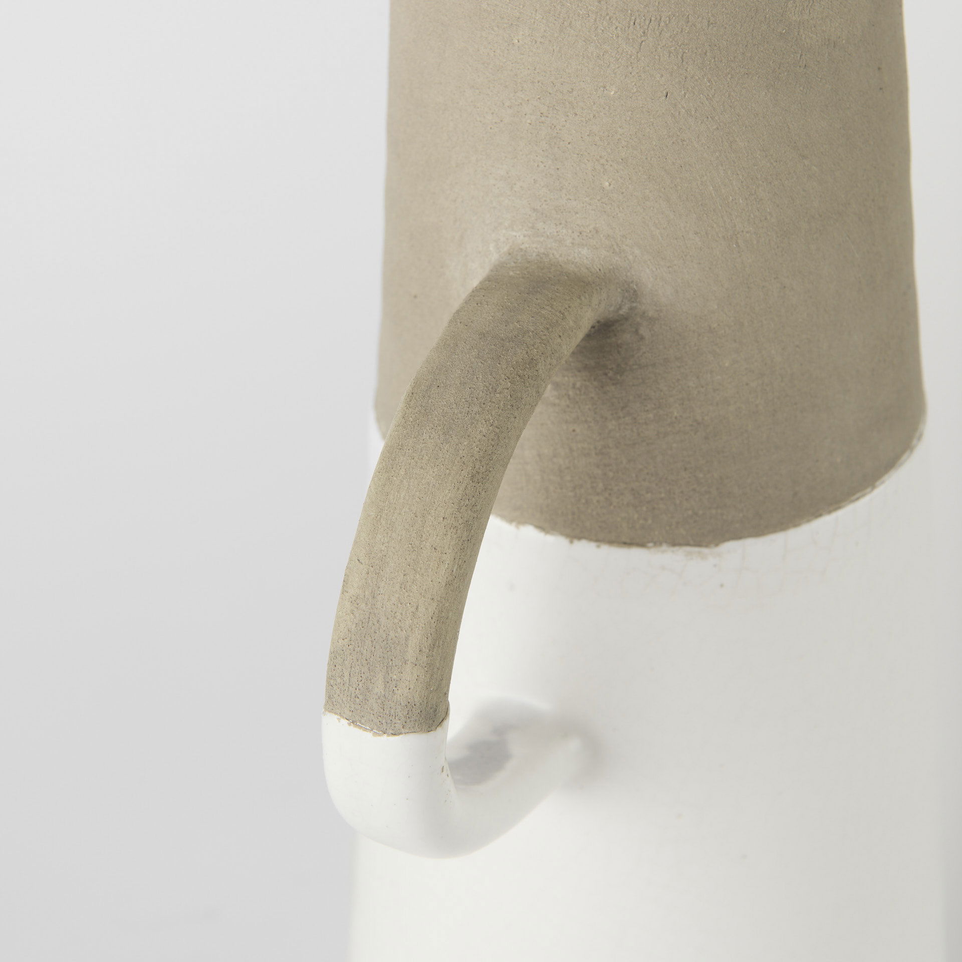 Garand Large 18.8H Two-Toned White Natural Ceramic Jug large image 