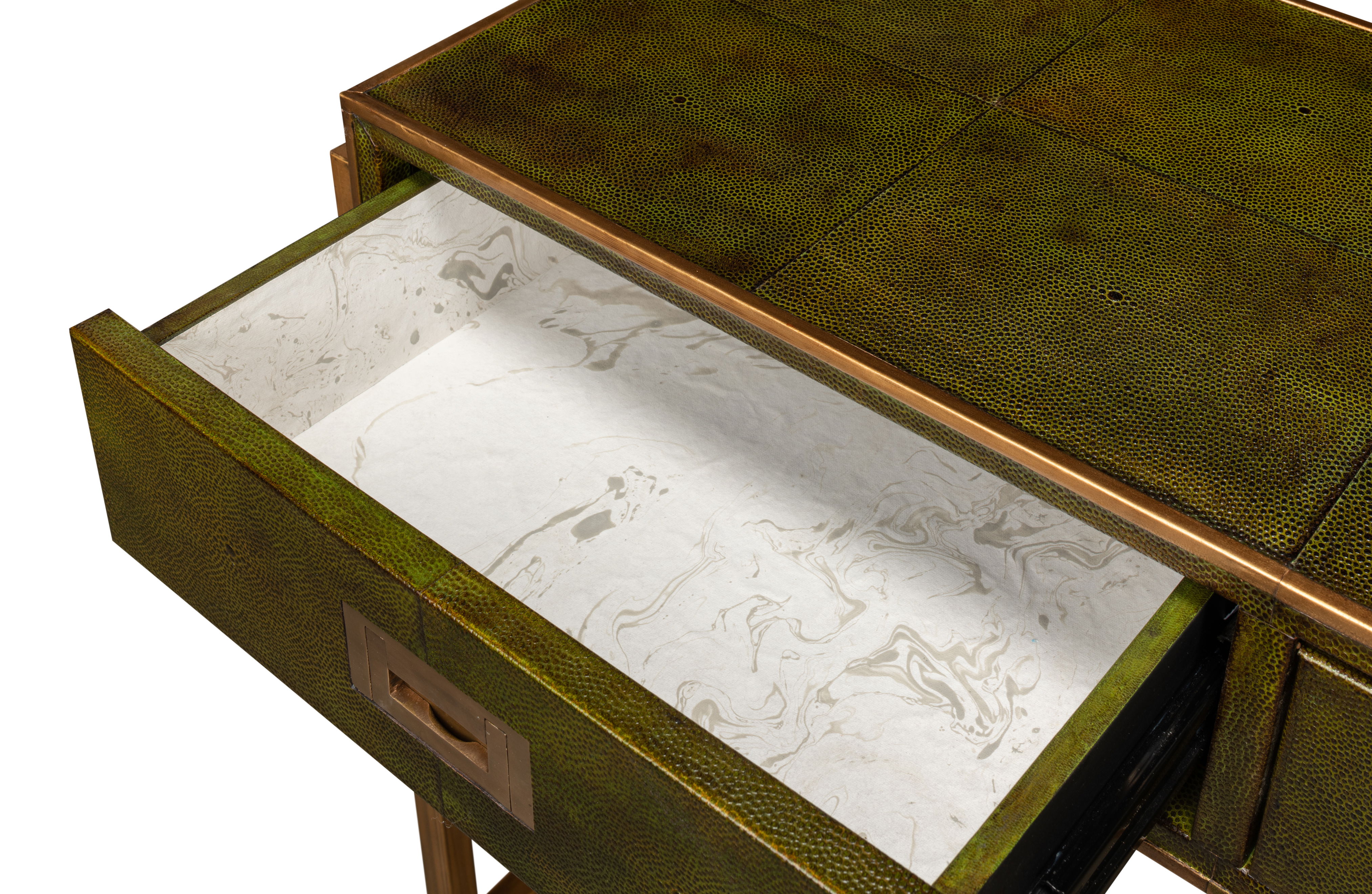 Shagreen Console Table, Leaf, by Sarreid, 64" length x 14" width x 34" height View 7