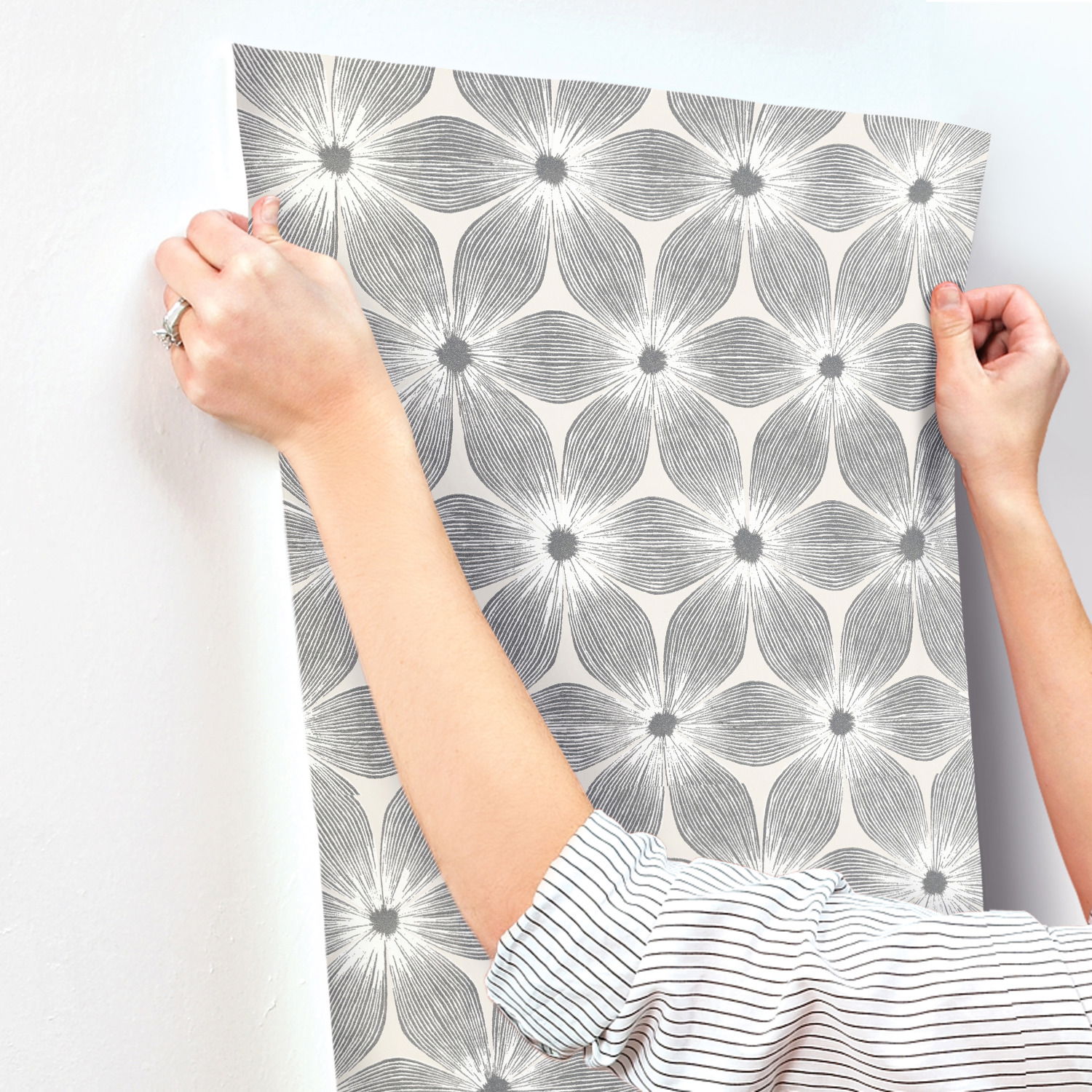 Everlasting White & Silver Wallpaper, by York Wall, 33' length x 1'9" width x 0.02" depth View 4