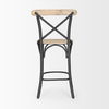 Etienne Light Brown Wood with Iron Metal Counter Stool thumbnail 5