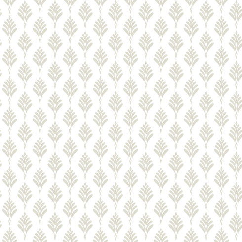 French Scallop Off White Wallpaper