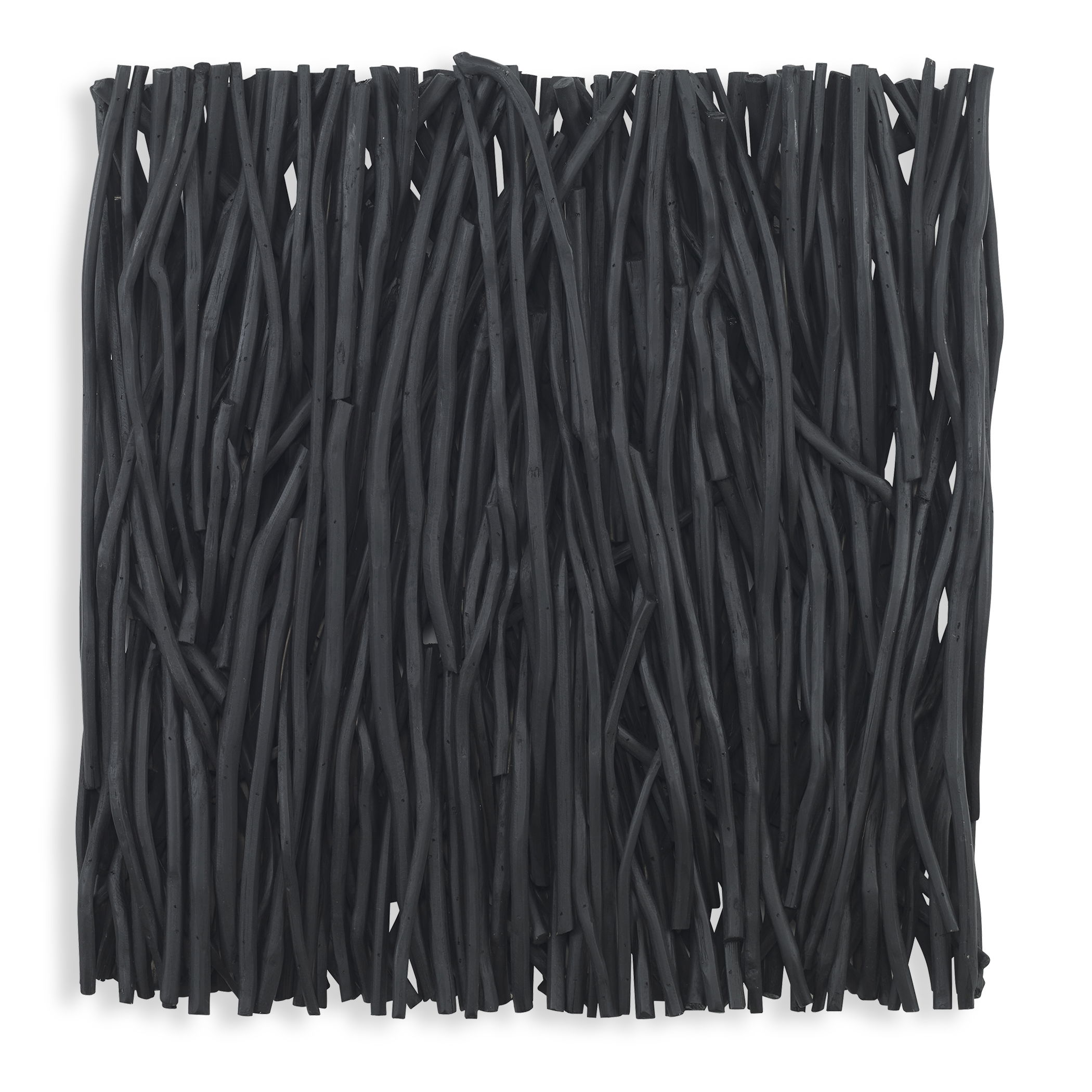 Gathered Teak Square Black Wood Wall Decor large image 