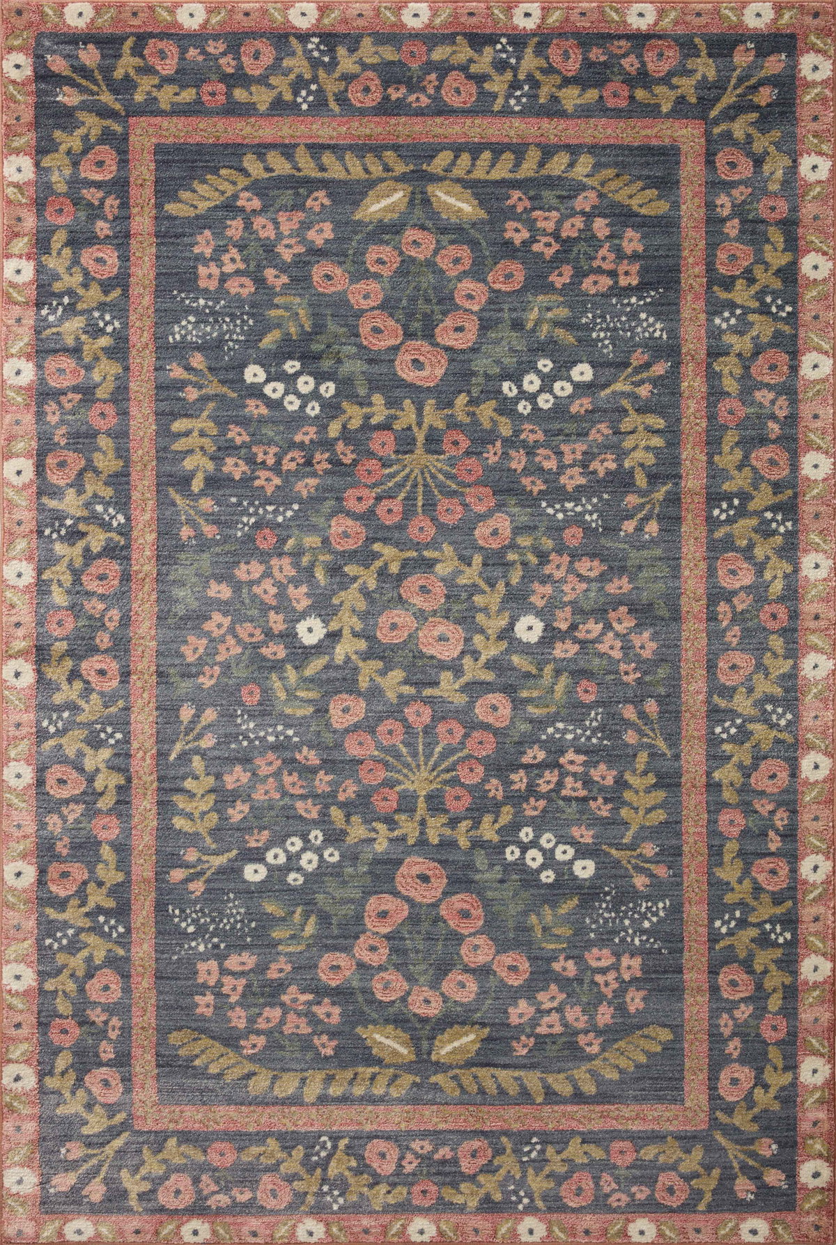 Rifle Paper Co. x Loloi Fiore Rug, 3'7" length x 5'7" width View 1