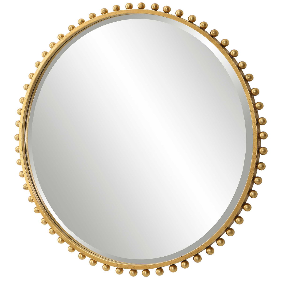 Taza Gold Round Mirror, by Uttermost, 32" width x 32" height x 1.13" depth View 5