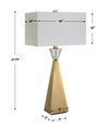Arete Modern Brass Table Lamp, by Uttermost, 16" width x 31.75" height x 10" depth thumbnail 3