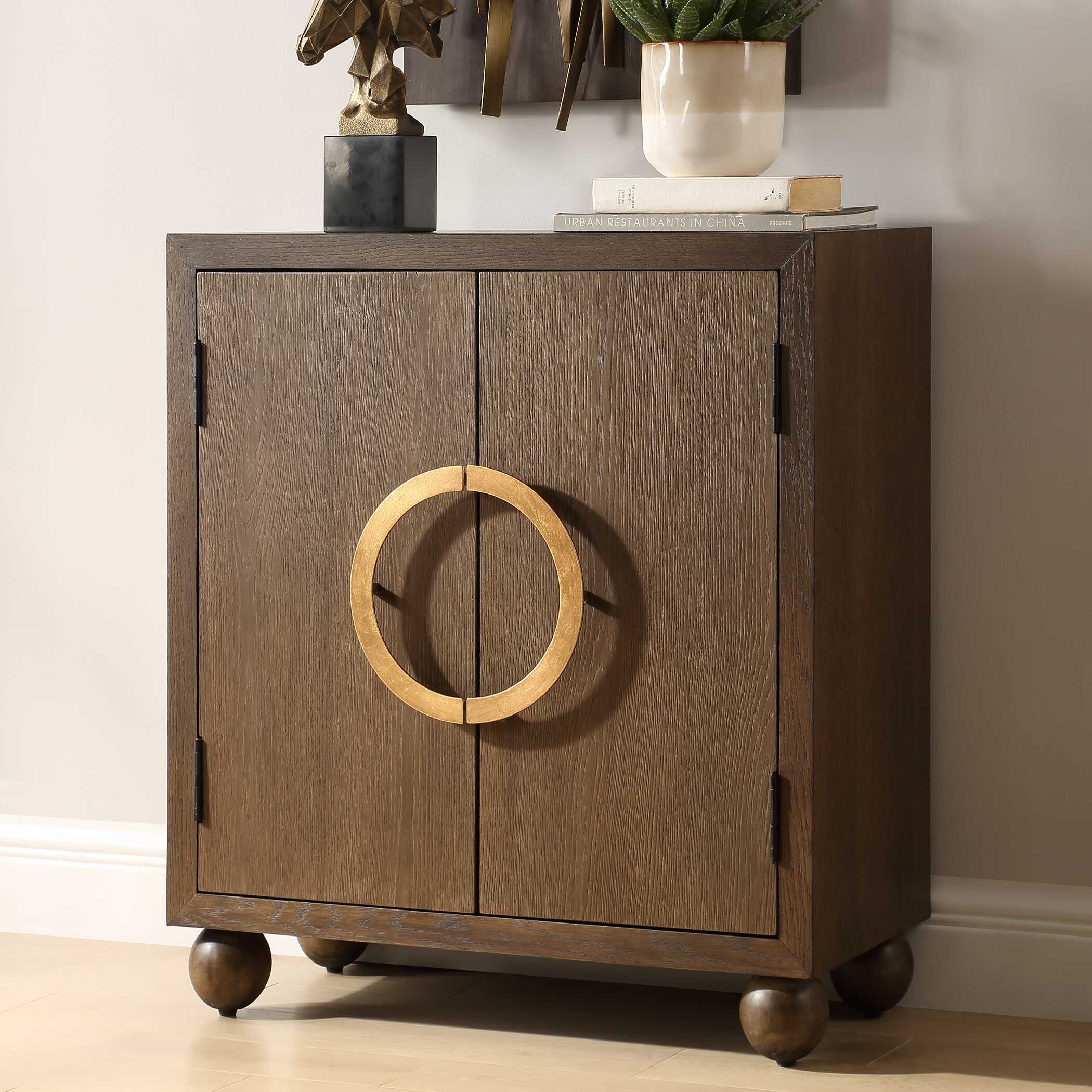 Mayenne 2 Door Oak Wood Cabinet large image 