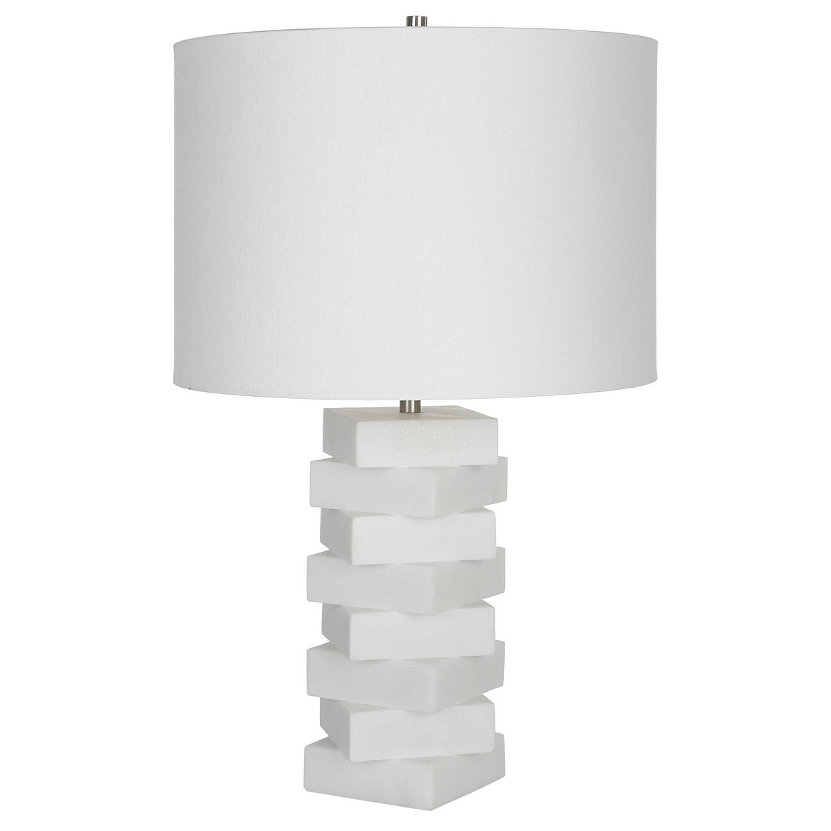 Ascent White Geometric Table Lamp, by Uttermost, 14" width x 23" height x 14" depth View 5