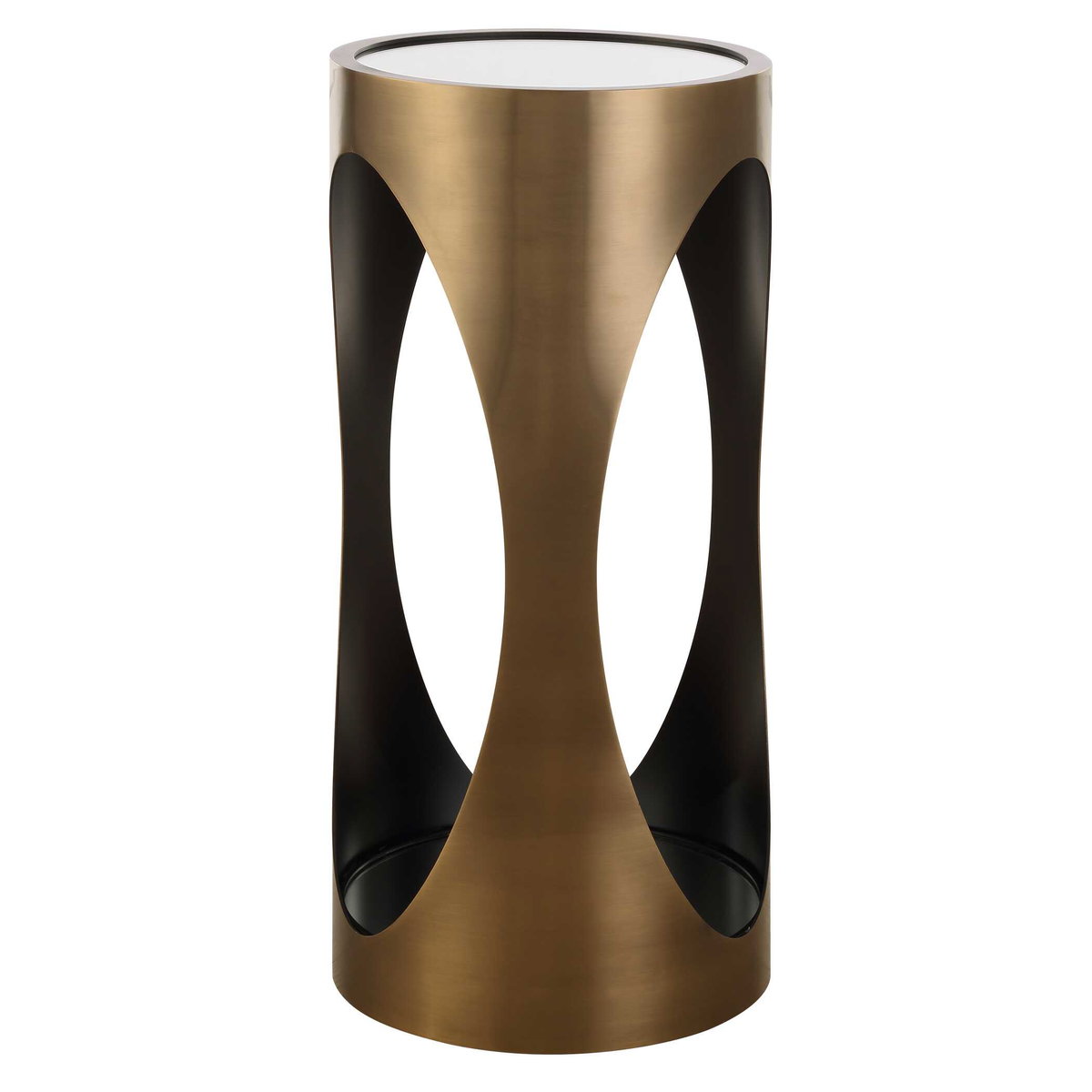 Achilles Brass Drink Table, Side & End Table by Uttermost, 11" width x 24" height x 11" depth View 4