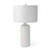 Melanie  White Shade with White Base Table Lamp, by Mercana, 17" length x 17" width x 30.5" height thumbnail 1