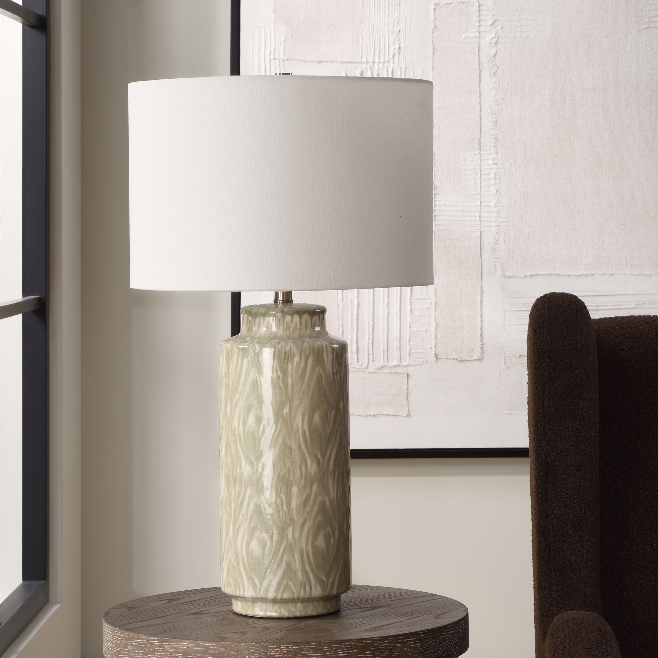 Laurel Sage Ceramic Table Lamp large image 