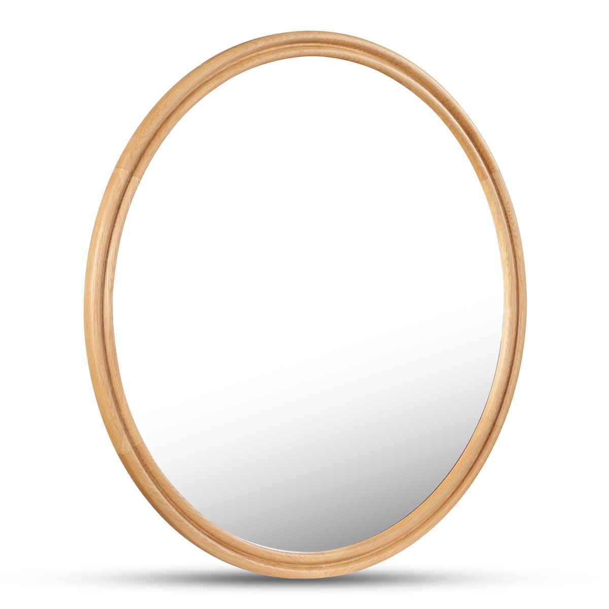 Alcott Large Round Mirror Oak, by Moe's Home, 48" width x 48" height x 1.06" depth View 2